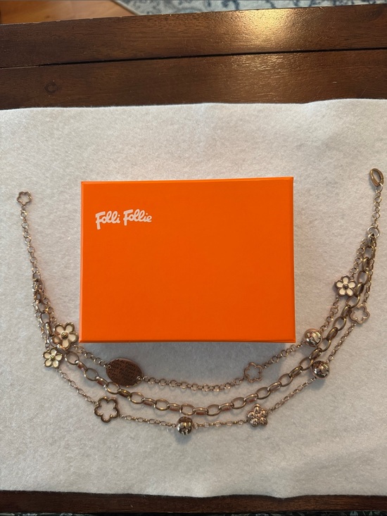 Jewelry - Folli Follie Rose Gold Multi-Strand Floral Necklace